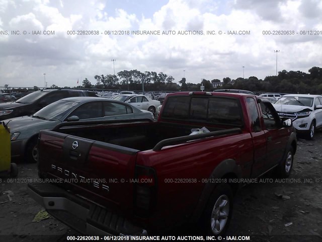 1N6DD26S42C318521 - 2002 NISSAN FRONTIER KING CAB XE RED photo 4