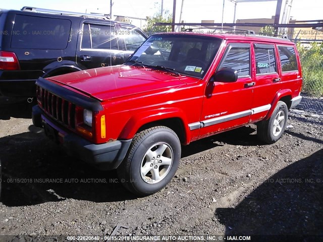 1J4FF48S01L553196 - 2001 JEEP CHEROKEE SPORT RED photo 2