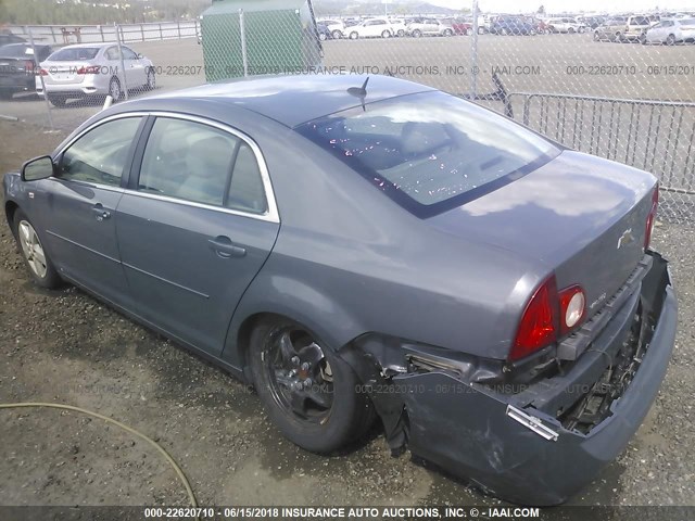 1G1ZG57B684208937 - 2008 CHEVROLET MALIBU LS GRAY photo 3