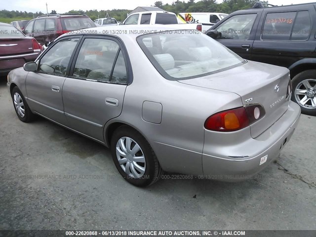 2T1BR12E21C498223 - 2001 TOYOTA COROLLA CE/LE/S BEIGE photo 3