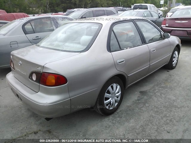 2T1BR12E21C498223 - 2001 TOYOTA COROLLA CE/LE/S BEIGE photo 4