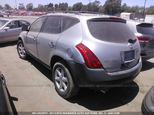 JN8AZ08T84W228473 - 2004 NISSAN MURANO SL/SE SILVER photo 3