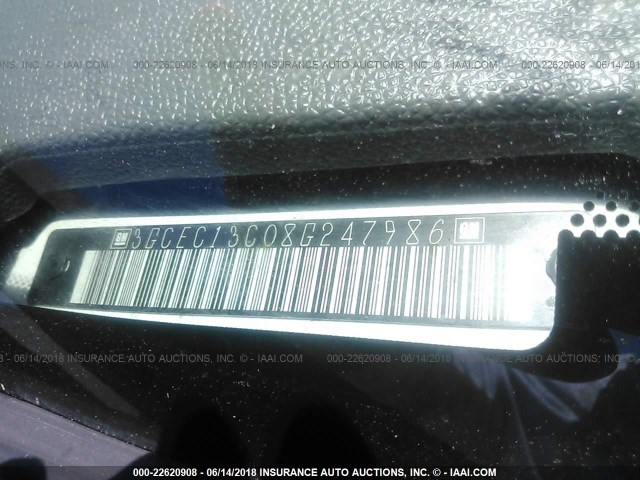 3GCEC13C08G247986 - 2008 CHEVROLET SILVERADO C1500 WHITE photo 9