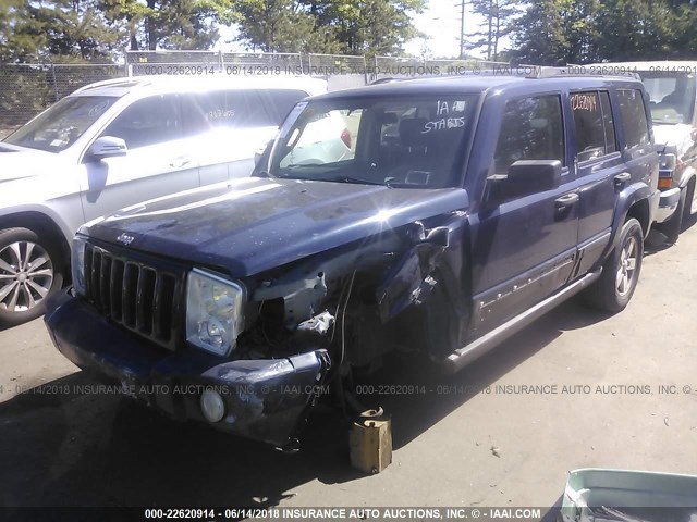 1J8HH48KX6C211151 - 2006 JEEP COMMANDER BLUE photo 2