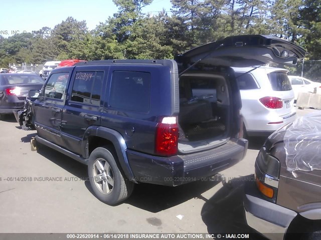 1J8HH48KX6C211151 - 2006 JEEP COMMANDER BLUE photo 3