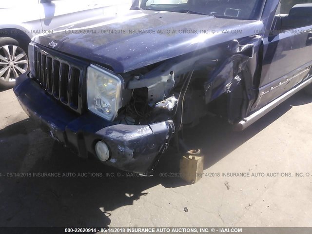 1J8HH48KX6C211151 - 2006 JEEP COMMANDER BLUE photo 6