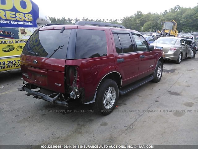 1FMZU63K25ZA14489 - 2005 FORD EXPLORER XLT/XLT SPORT/NBX 红色 照片 4