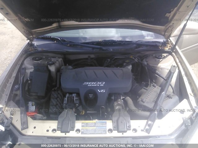 2G2WP522351137824 - 2005 PONTIAC GRAND PRIX GOLD photo 10