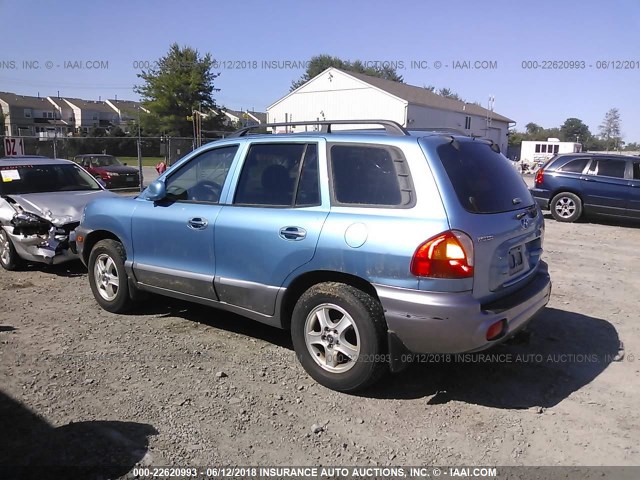 KM8SC73E33U553797 - 2003 HYUNDAI SANTA FE GLS/LX BLUE photo 3