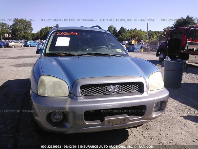 KM8SC73E33U553797 - 2003 HYUNDAI SANTA FE GLS/LX BLUE photo 6