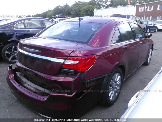 1C3CCBAB2EN122941 - 2014 CHRYSLER 200 LX RED photo 4