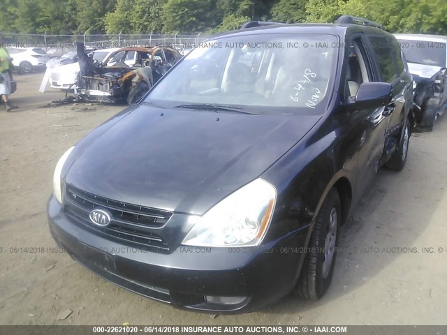 KNDMB233286236672 - 2008 KIA SEDONA EX/LX BLACK photo 2