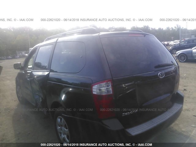 KNDMB233286236672 - 2008 KIA SEDONA EX/LX BLACK photo 3