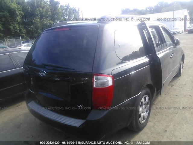 KNDMB233286236672 - 2008 KIA SEDONA EX/LX BLACK photo 4