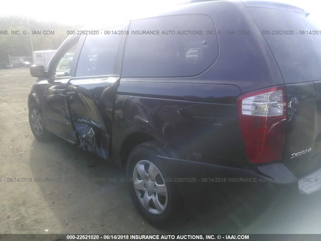 KNDMB233286236672 - 2008 KIA SEDONA EX/LX BLACK photo 6