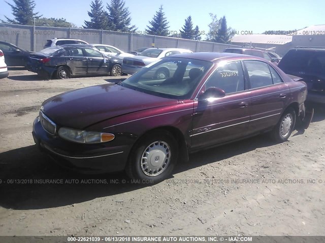 2G4WS52J1Y1142120 - 2000 BUICK CENTURY CUSTOM MAROON photo 2