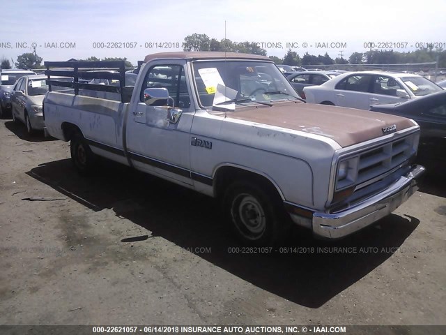 1B7FE06X0KS015038 - 1989 DODGE D-SERIES D100 WHITE photo 1