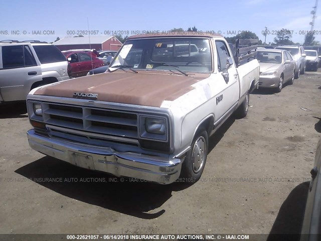 1B7FE06X0KS015038 - 1989 DODGE D-SERIES D100 WHITE photo 2