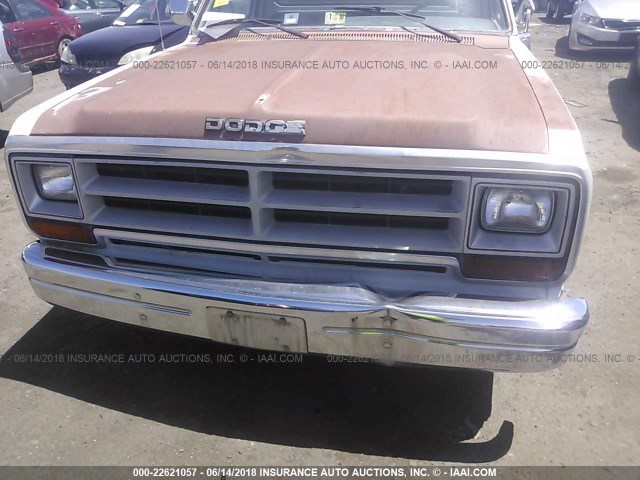 1B7FE06X0KS015038 - 1989 DODGE D-SERIES D100 WHITE photo 6