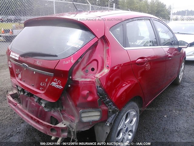 3FADP4FJ6BM143187 - 2011 FORD FIESTA SES RED photo 4