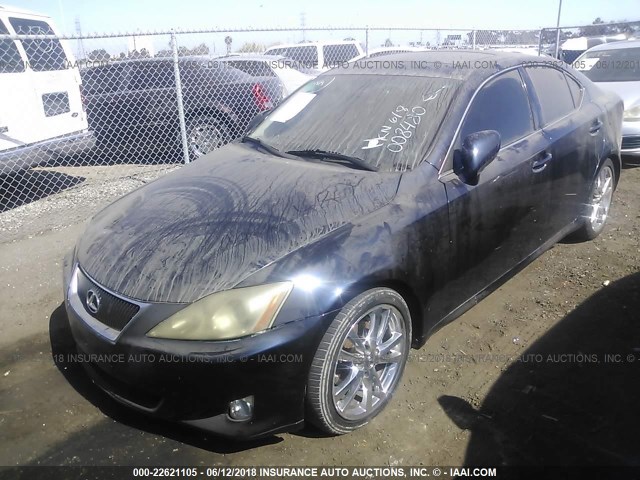 JTHBK262862008480 - 2006 LEXUS IS 250 BLACK photo 2