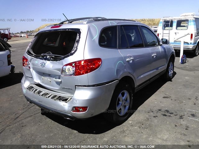 5NMSG13D37H006894 - 2007 HYUNDAI SANTA FE GLS SILVER photo 4