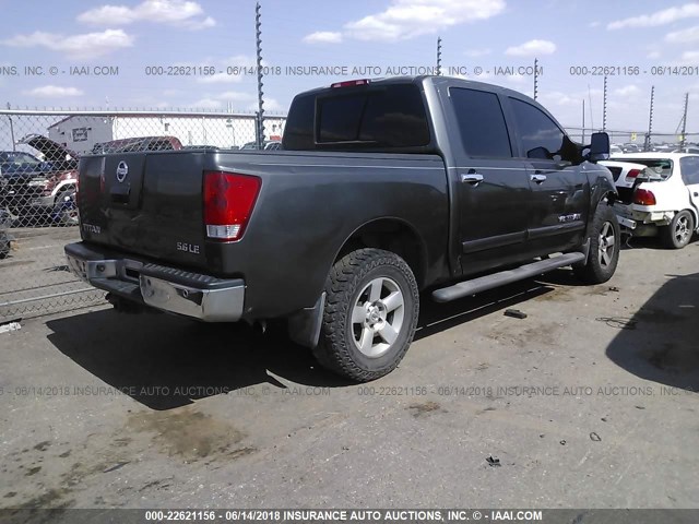 1N6AA07B05N566109 - 2005 NISSAN TITAN XE/SE/LE GRAY photo 4