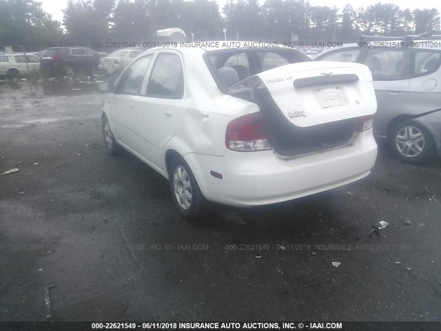 KL1TJ52654B207381 - 2004 CHEVROLET AVEO LS WHITE photo 3