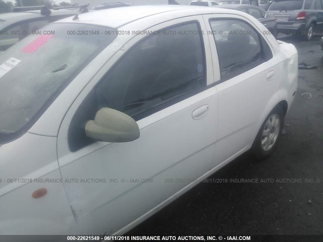 KL1TJ52654B207381 - 2004 CHEVROLET AVEO LS WHITE photo 6