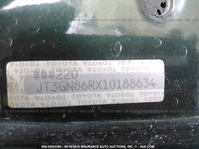 JT3GN86RX10188634 - 2001 TOYOTA 4RUNNER SR5 GREEN photo 9