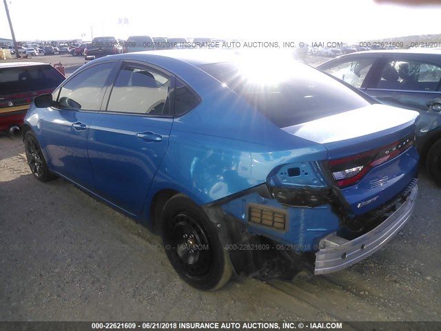 1C3CDFAA8GD752404 - 2016 DODGE DART SE BLUE photo 3