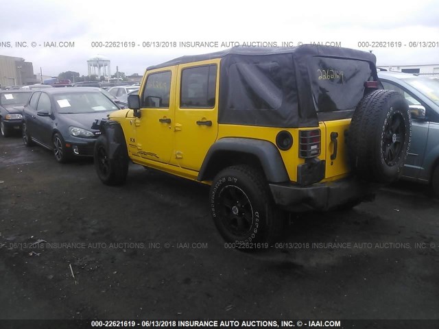 1J4GA39158L568368 - 2008 JEEP WRANGLER UNLIMITE X YELLOW photo 3