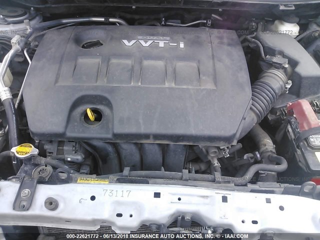 2T1KU4EE9AC210645 - 2010 TOYOTA COROLLA MATRIX  SILVER photo 10