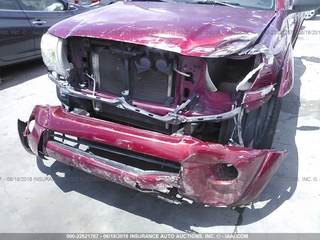 5TEJU62N16Z273168 - 2006 TOYOTA TACOMA DOUBLE CAB PRERUNNER RED photo 6