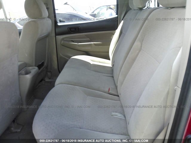 5TEJU62N16Z273168 - 2006 TOYOTA TACOMA DOUBLE CAB PRERUNNER RED photo 8