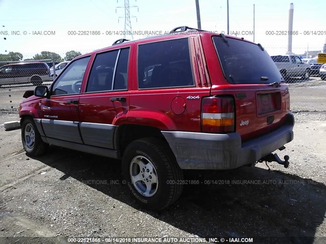 1J4GZ58Y1VC632517 - 1997 JEEP GRAND CHEROKEE LAREDO/TSI RED photo 3