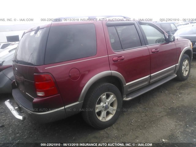 1FMZU64K73UC43422 - 2003 FORD EXPLORER EDDIE BAUER RED photo 4