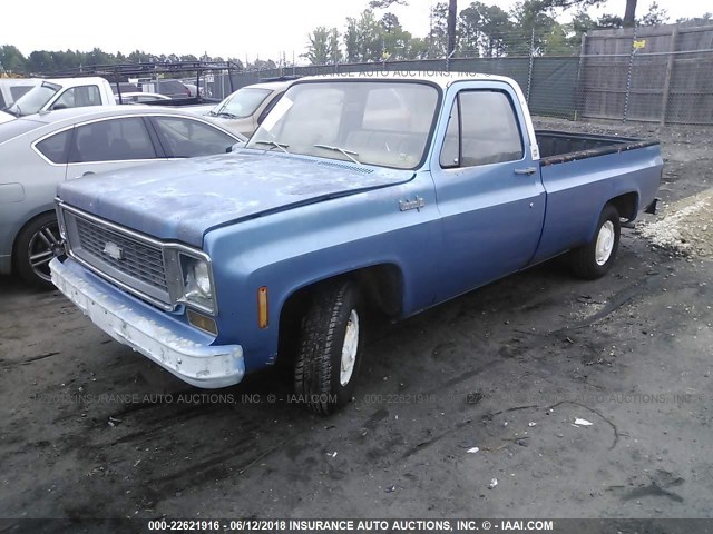 CCV144B120063 - 1974 CHEVROLET PICK UP BLUE photo 2