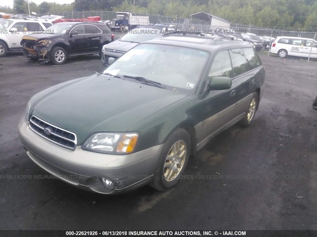 4S3BH686X27637162 - 2002 SUBARU LEGACY OUTBACK LIMITED GREEN photo 2