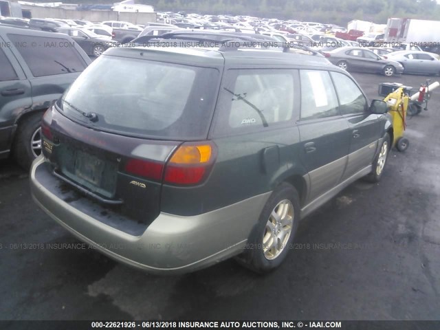 4S3BH686X27637162 - 2002 SUBARU LEGACY OUTBACK LIMITED GREEN photo 4