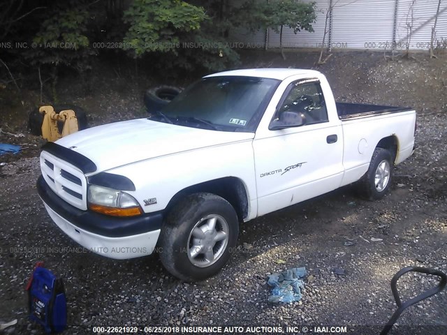 1B7FL26X6YS506966 - 2000 DODGE DAKOTA WHITE photo 2