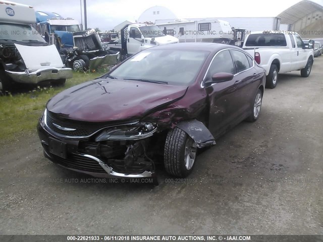 1C3CCCABXGN170261 - 2016 CHRYSLER 200 LIMITED RED photo 2