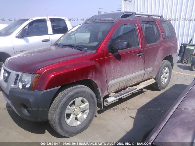 5N1AN0NW0CC503674 - 2012 NISSAN XTERRA OFF ROAD/S/SE RED photo 2