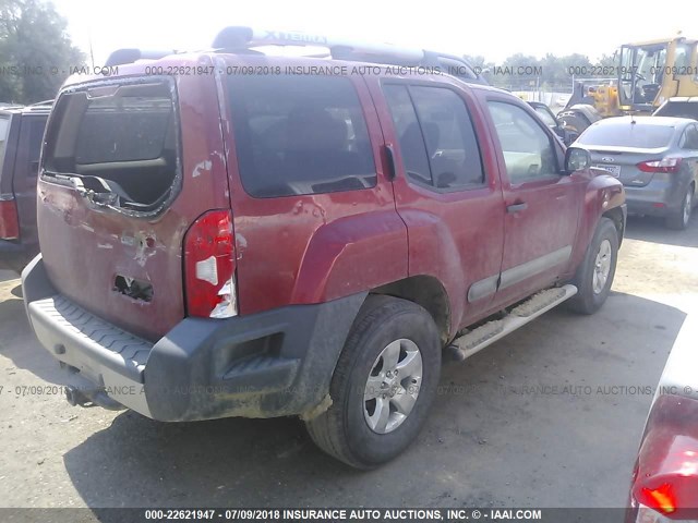 5N1AN0NW0CC503674 - 2012 NISSAN XTERRA OFF ROAD/S/SE RED photo 4