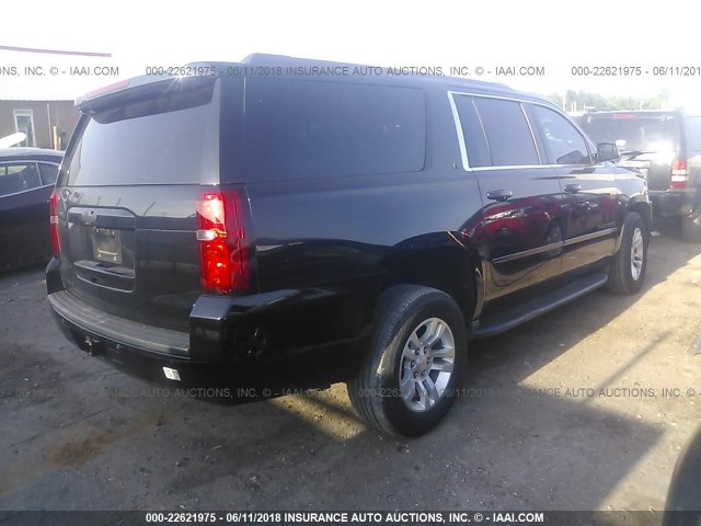 1GNSCJKC8FR734183 - 2015 CHEVROLET SUBURBAN C1500 LT BLACK photo 4