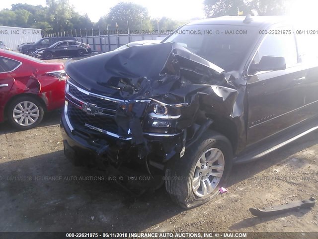 1GNSCJKC8FR734183 - 2015 CHEVROLET SUBURBAN C1500 LT BLACK photo 6