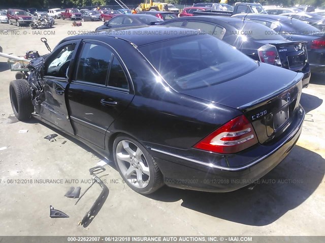 WDBRF52H77F842751 - 2007 MERCEDES-BENZ C 230 BLACK photo 3