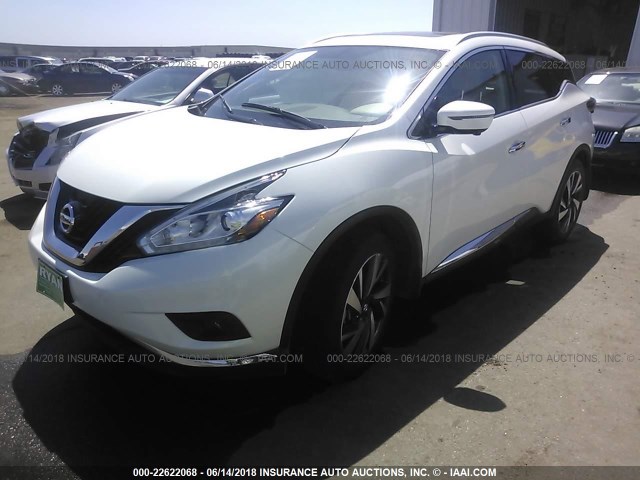 5N1AZ2MH9JN110910 - 2018 NISSAN MURANO S/SL/SV/PLATINUM WHITE photo 2