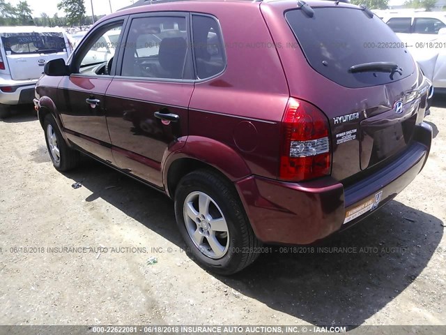 KM8JM12B27U522706 - 2007 HYUNDAI TUCSON GLS RED photo 3