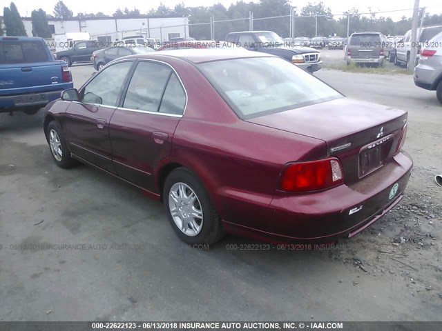 4A3AA46G72E010511 - 2002 MITSUBISHI GALANT ES/LS RED photo 3